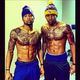 Odell Beckham Jr. and his friend. Both shirtless.
